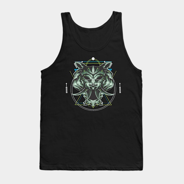 TIGER MASK SACRED GEOMETRY Tank Top by sugiartoss_